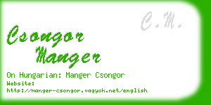 csongor manger business card